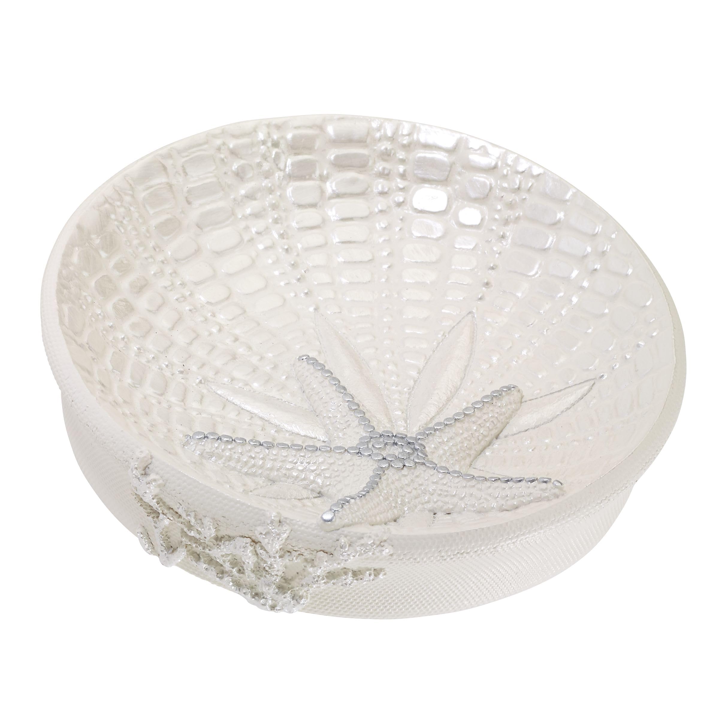 Avanti Linens - Soap Dish, Seashell Inspired Bathroom Accessories, Guest Bathroom Essentials (Sequin Shell Collection)