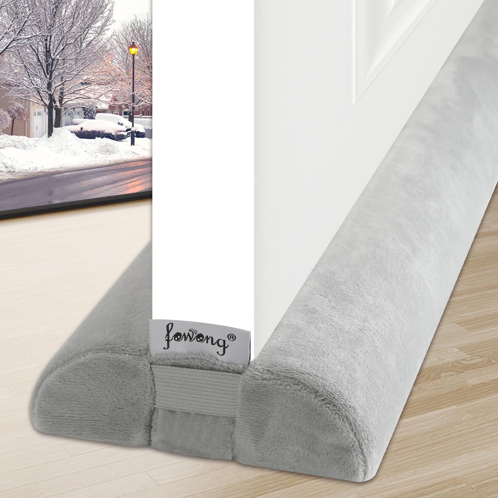 fowong Door Draft Stopper 30'' to 36'' Adjustable Under Door Noise Stopper for Bottom of Door, Triangle Door Guard Soundproofing