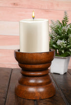 Edhas Natural Mango Wood Candle Holder That Will Look Amazing In Your Home, Kitchen, Dining Room, Or Bedroom (4' X 4' X 4   )