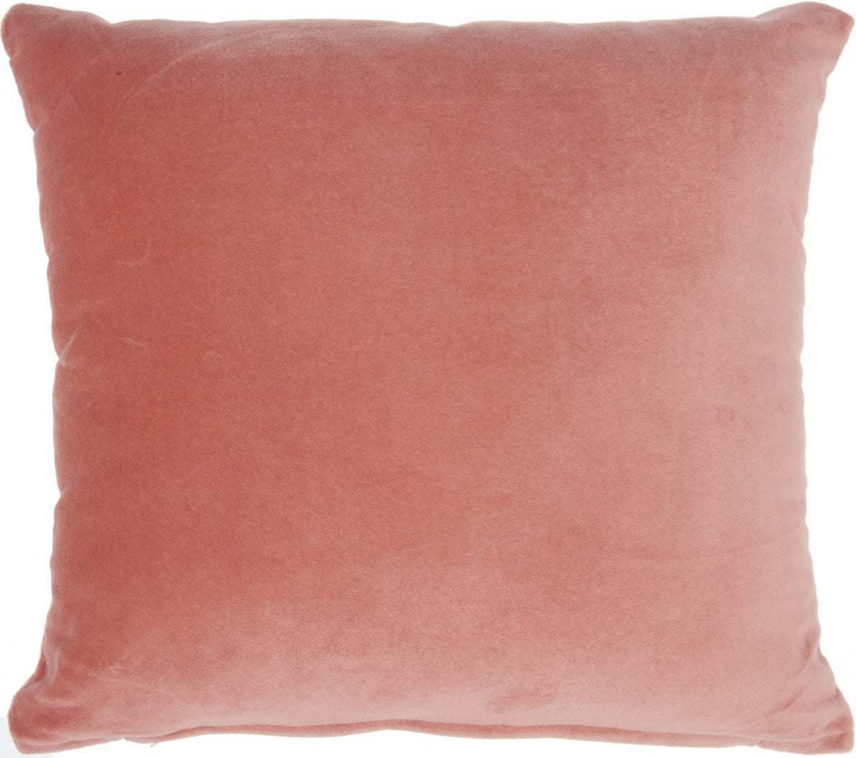 HomeRoots Blush Cotton Velvet Pink Velvet Modern Throw Pillow