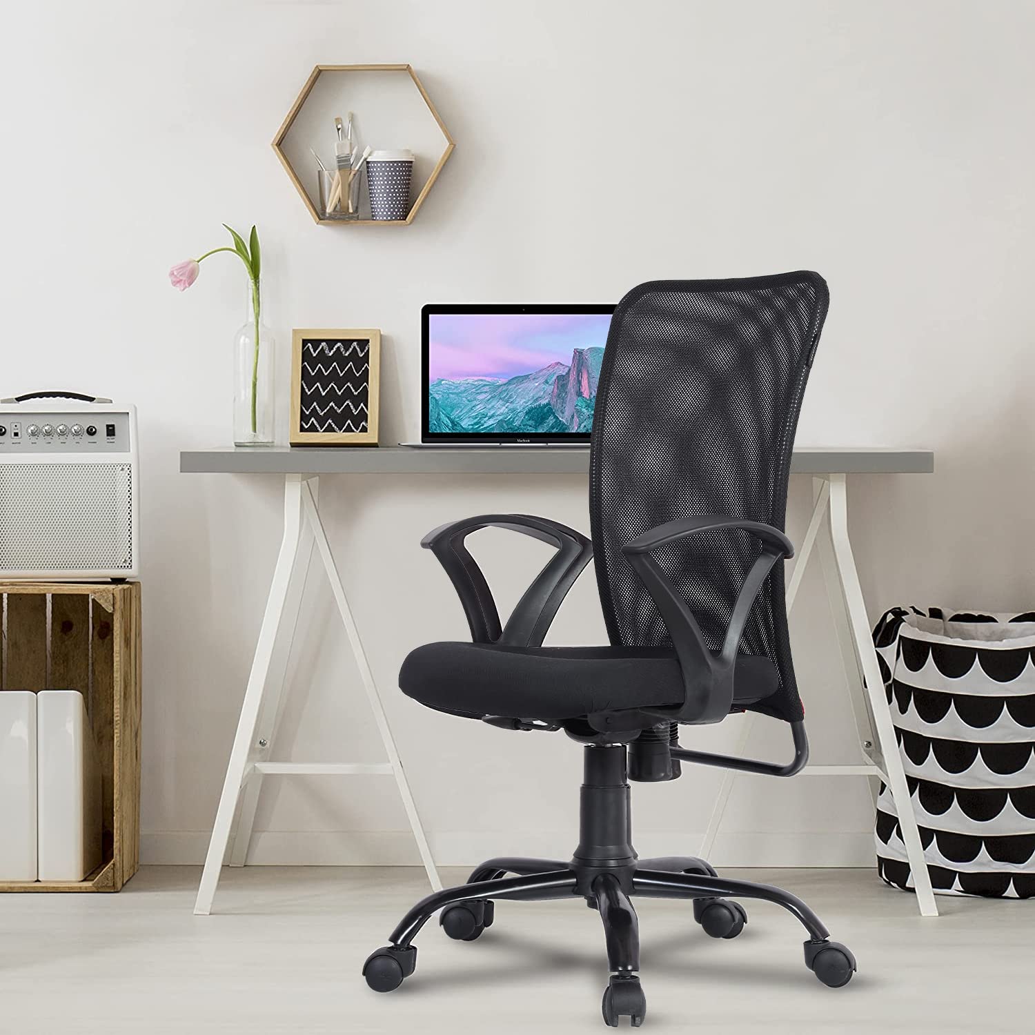 Green Soul Seoul Office Chair, Mid Back Mesh Ergonomic Home Office Desk Chair With Comfortable & Spacious Seat, RockingTilt Mec