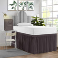 Sgi Bedding Dorm Bed Skirt Full Xl 32 Inch Drop Length - Dark Grey, Ruffled Pattern College Dorm Room Bed Skirts - Split Corner,