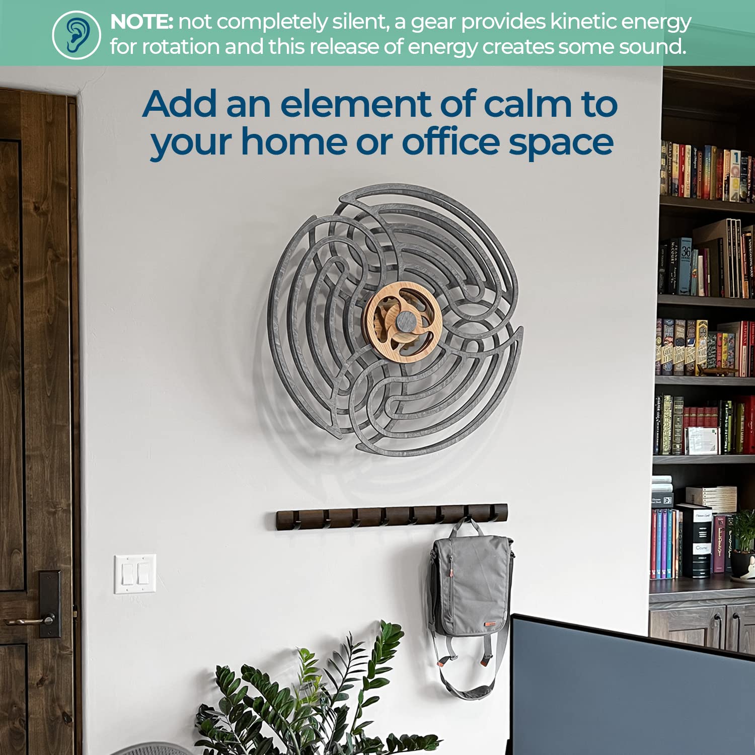Mindsight Kinetic Wall Art MS-034, Wood, Ripple - Glacier Gray