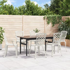 vidaXL Garden Chairs 6 pcs, Dining Chair for Patio Terrace Yard Balcony Picnic, Outdoor Chair with Armrest, Armchair, Cast Aluminium White, 3216321