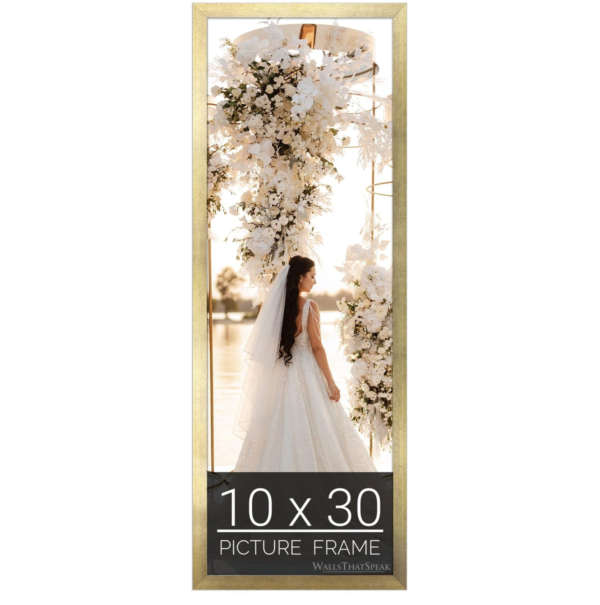 wallsthatspeak 10x30 Gold Picture Frame for Puzzles Posters Photos or Artwork