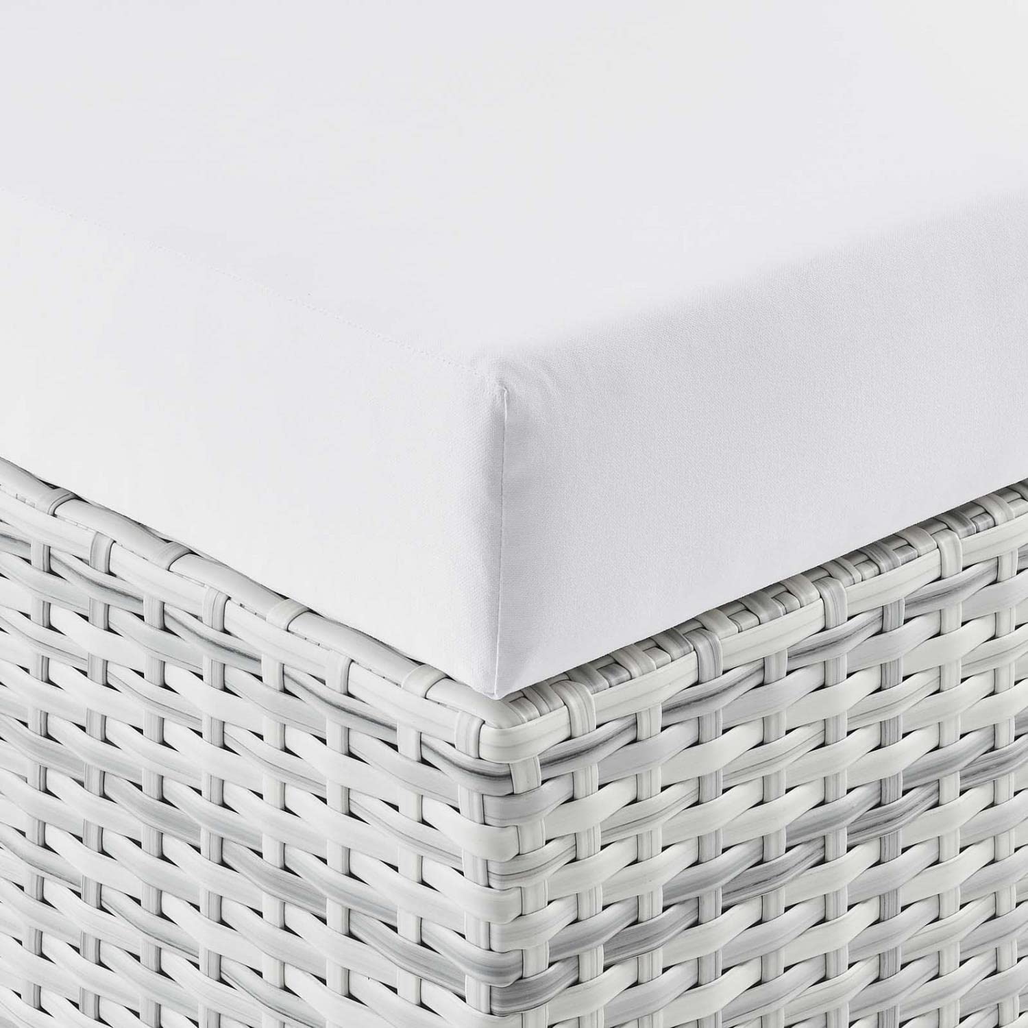 Modway EEI-4301-LGR-WHI Ottoman, Light Gray White