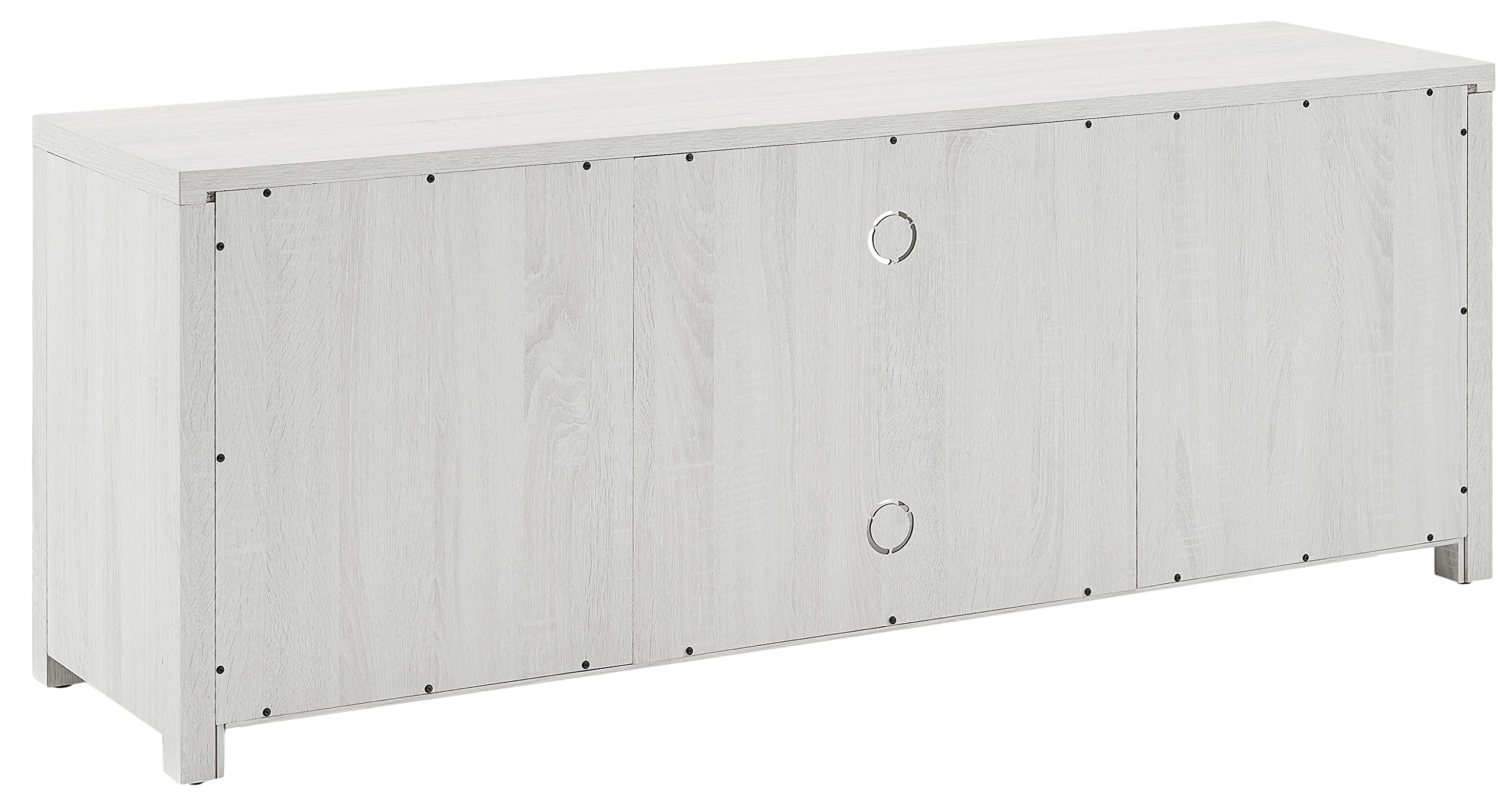 Crosley Furniture Gordon Low Profile TV Stand for 65+ inch TVs, Entertainment Center with Storage Shelves, Whitewash