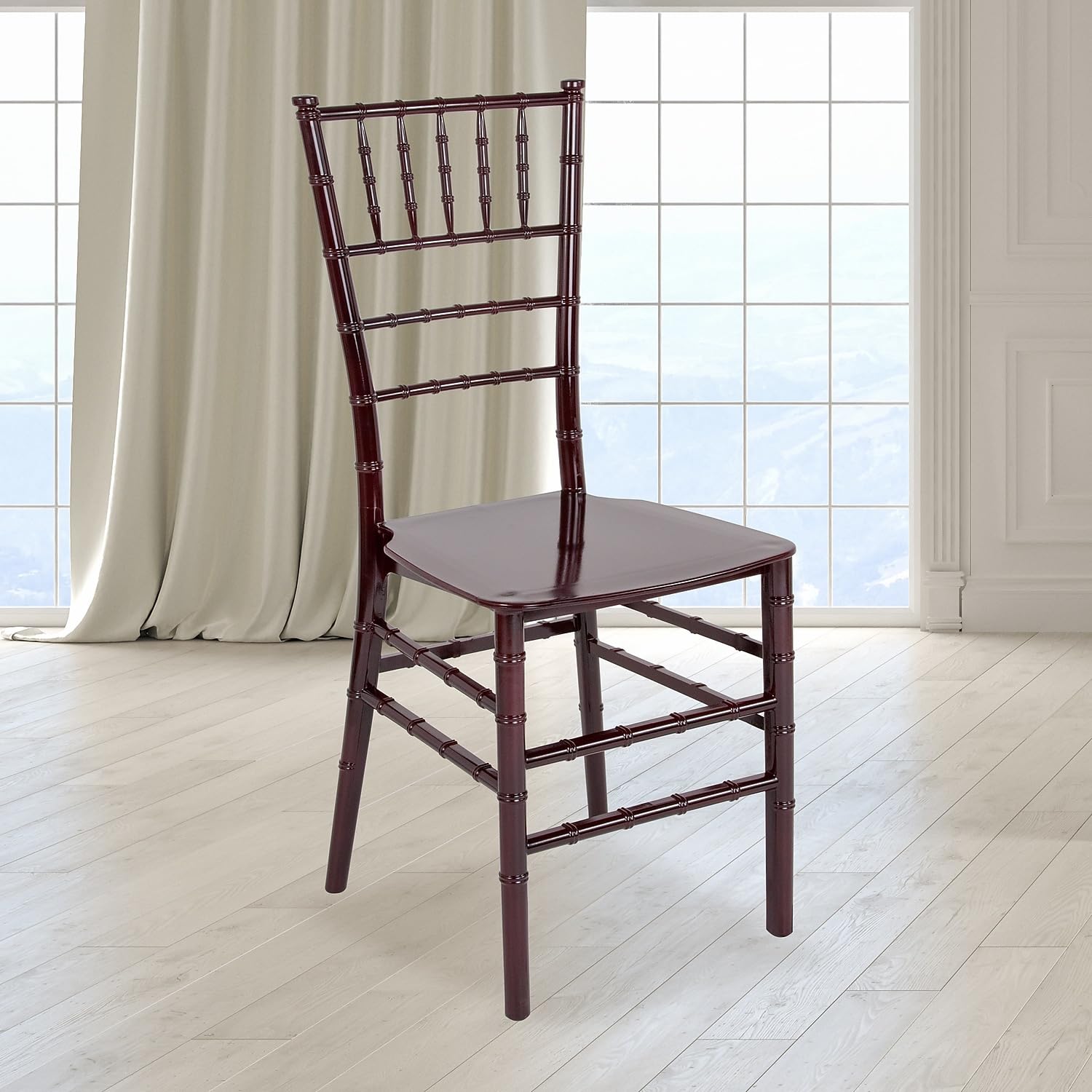 Flash Furniture HERCULES Series Mahogany Resin Stacking Chiavari Chair