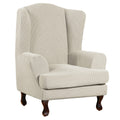 Turquoize Wingback Chair Covers 2 Piece Wing Chair Slipcover Stretch Slipcovers For Wingback Chairs Wing Chair Cover Spandex Jacquard Fabric With Elastic Bottom Non-Slip Furniture Cover, Island Fossi