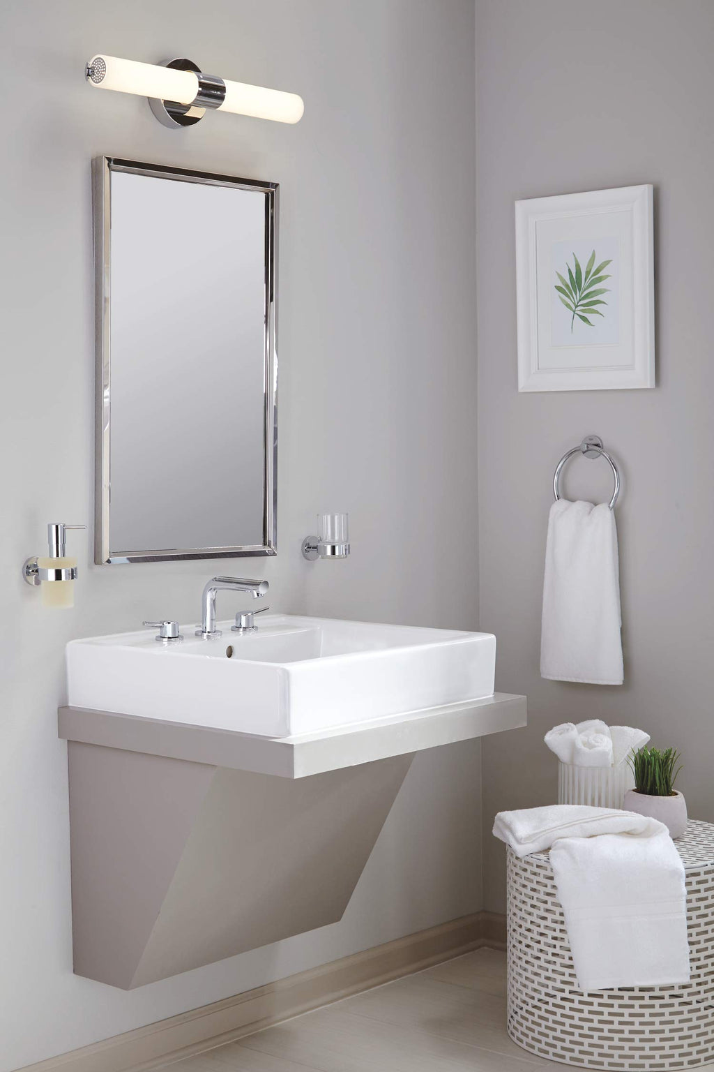 Grohe 40448001 Essentials Soap Dispenser With Holder, Starlight Chrome