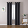 ChrisDowa Grommet Blackout Curtains for Bedroom and Living Room - 2 Panels Set Thermal Insulated Room Darkening Curtains (Dark G