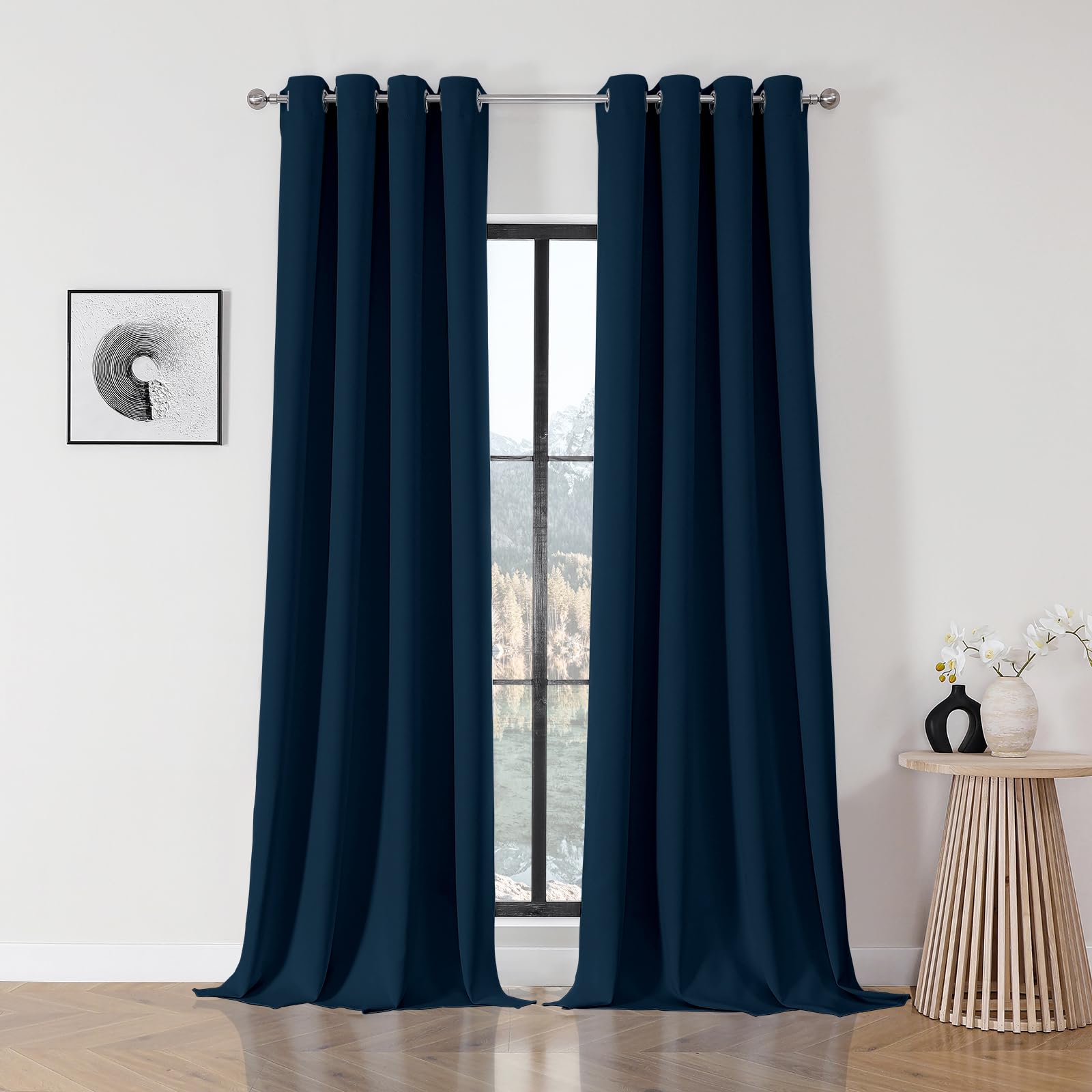 Joydeco Blackout Curtains 120 Inch Length 2 Panels Set, Thermal Insulated Long Curtains& Drapes 2 Burg, Curtains For Living Room