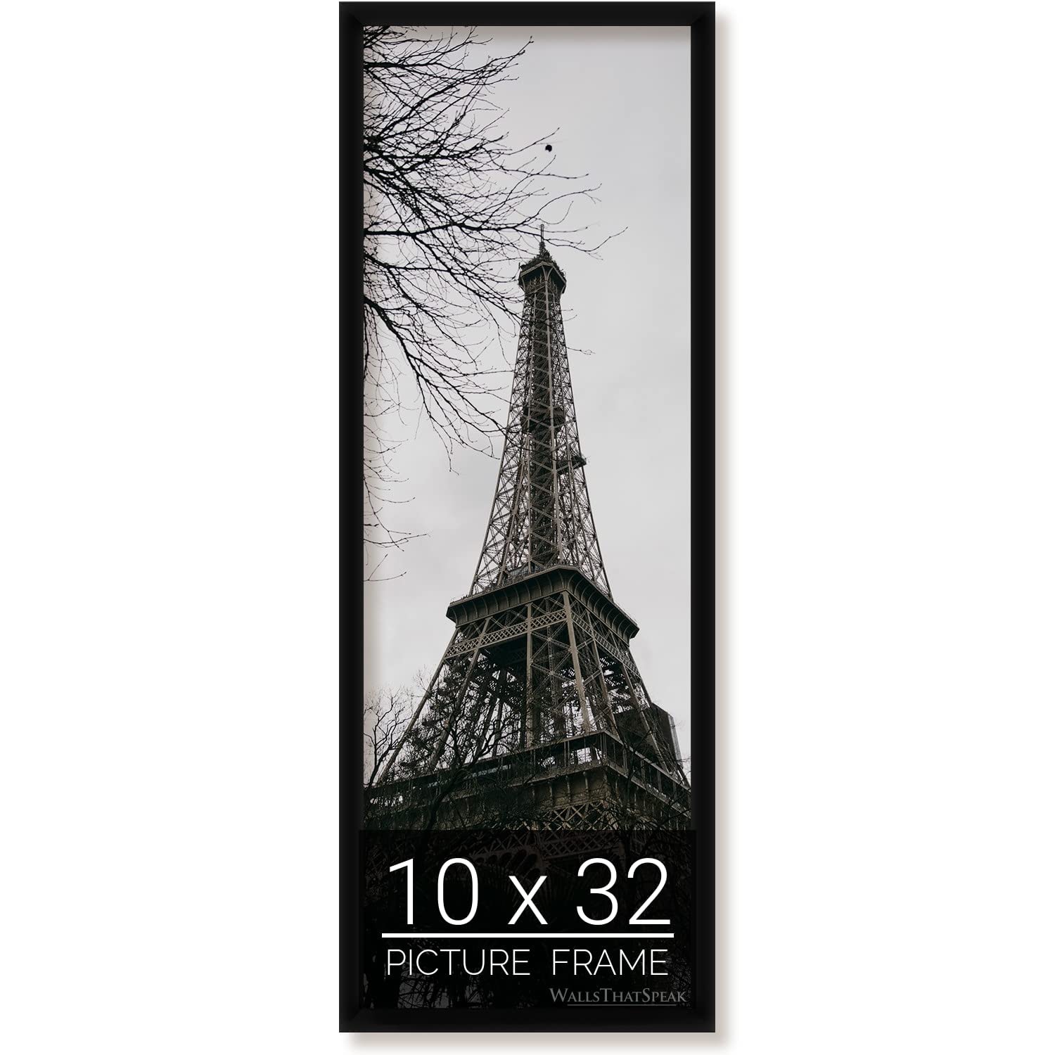 wallsthatspeak 10x32 Black Picture Frame for Puzzles Posters Photos or Artwork