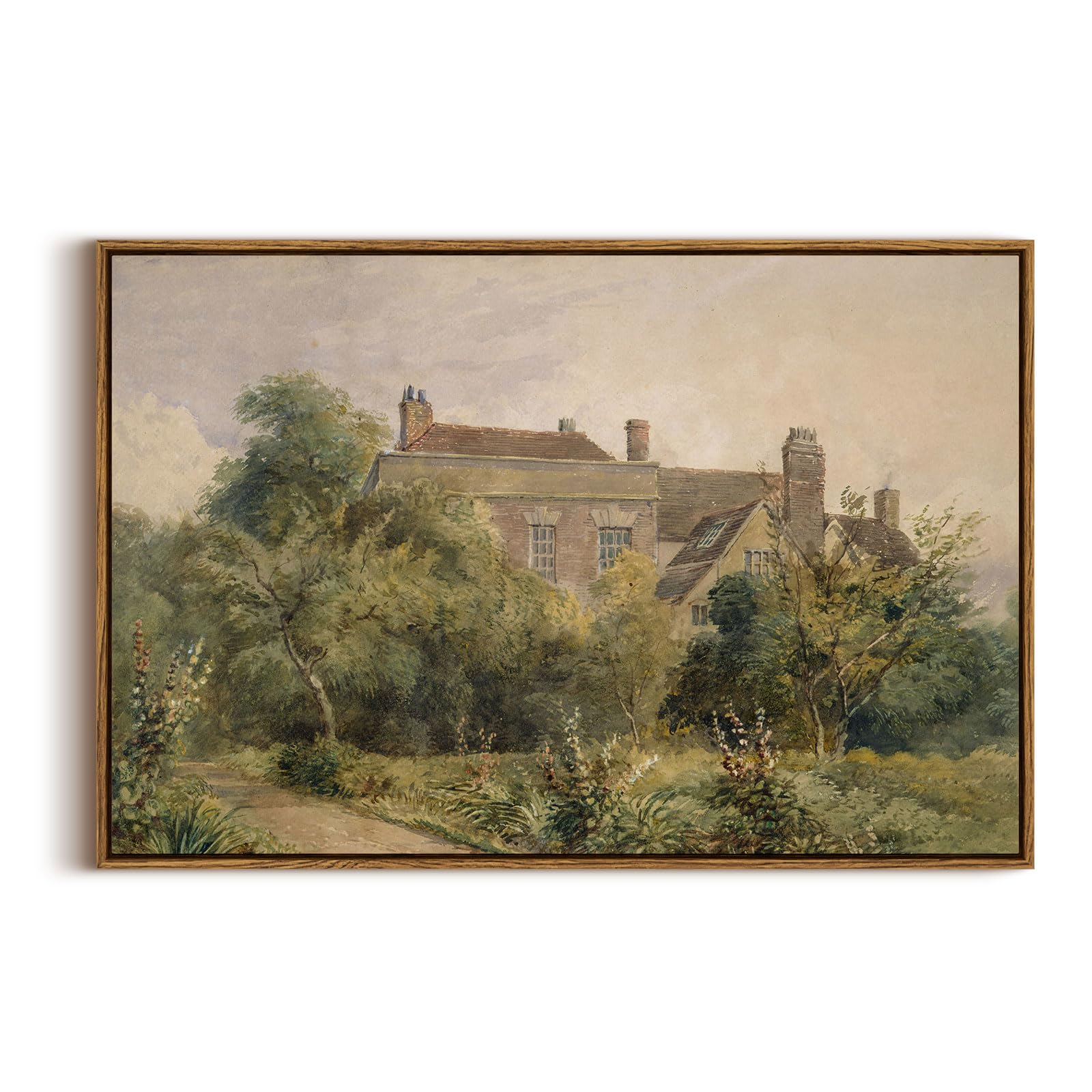 InSimSea Framed Canvas Wall Art Vintage Decor, Home Decor Classical Scenery Landscape Cottage Paintings, Large Wall Decorations 