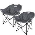 Suntime Sofa Chair, Oversize Padded Moon Leisure Portable Stable Comfortable Folding Chair for Camping, Hiking, Carry Bag(Grey 2