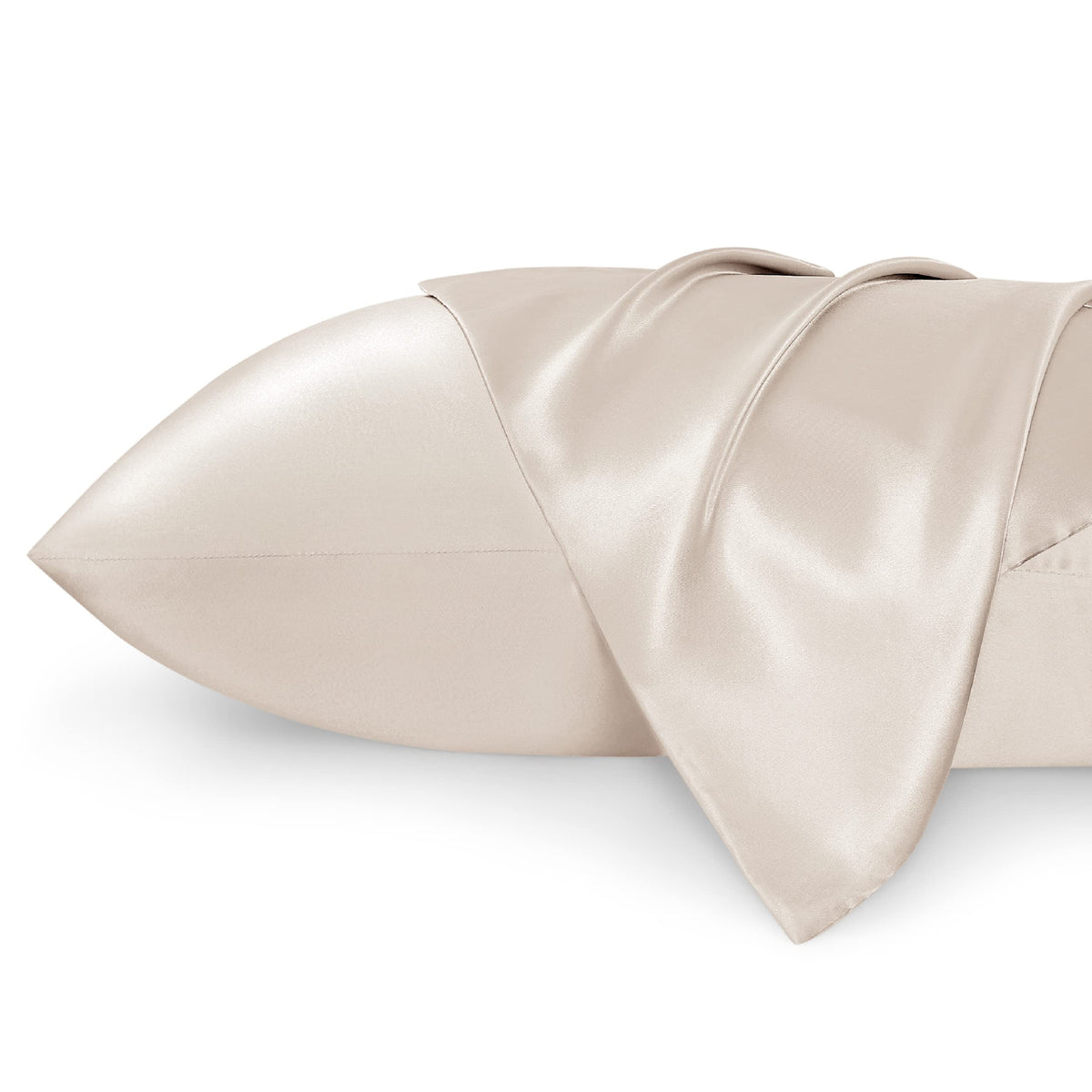 Bedsure Satin Pillowcases Standard Set Of 2 - Beige Silk Pillow Cases For Hair And Skin 20X26 Inches, Satin Pillow Covers 2 Pack