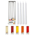 BOLSIUS White Taper Candles - 4 Pack Unscented 10 Inch Dinner Candle Set - 8 Hours Burn Time - Premium European Quality - Smokel
