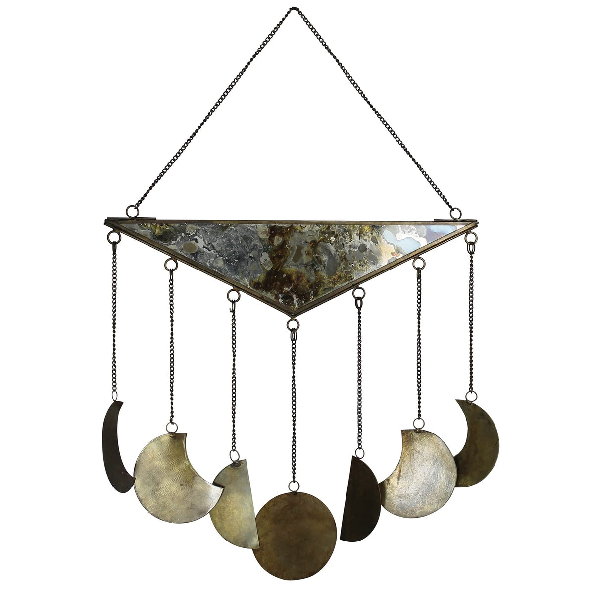 HomeRoots Glass and Metal Moon Phase Wall Hanging