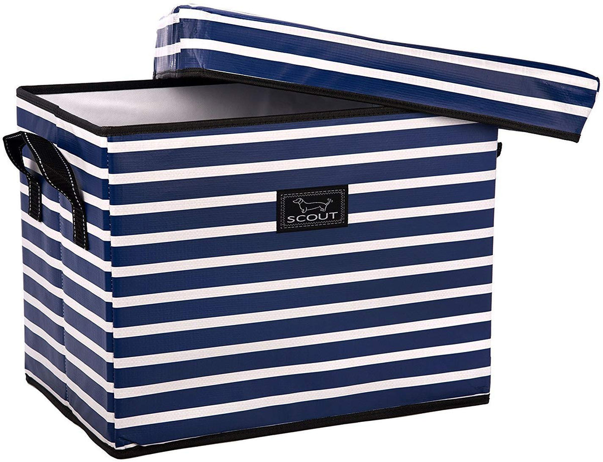 SCOUT Rump Roost Medium Lidded Storage Bin  Collapsible  Nantucket Navy