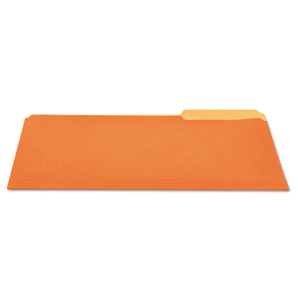 Universal 10507 File Folders, 1/3 Cut One-Ply Top Tab, Letter, Orange/Light Orange, 100/Box
