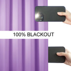 Lemomo 100% Blackout Curtains 52 X 63 Inch/Lavender Curtains 2 Panels With Black Lining Room Darkening Thermal Insulated Bedroom
