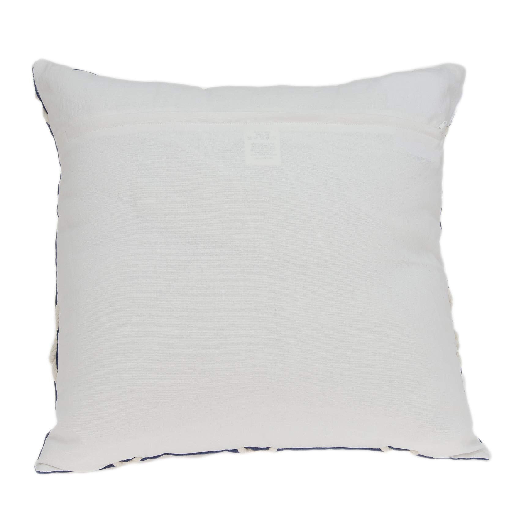 HomeRoots 100% Cotton Parkland Collection Oceana Nautical Blue Pillow Cover