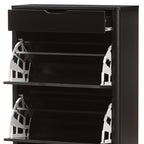 Baxton Studio Cayla Shoe Cabinet Black//Contemporary/Particle Board/MDF with PU Paper