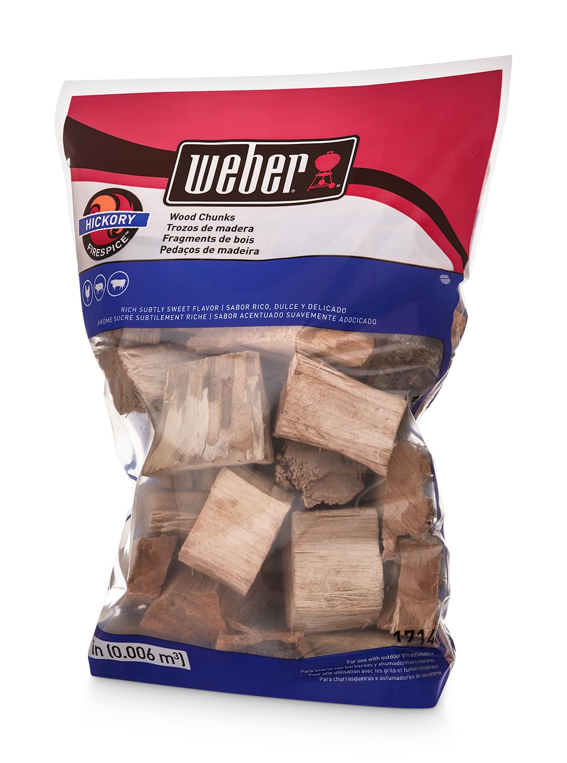 Weber Hickory Wood Chunks, For Grilling And Smoking, 4 Lb.