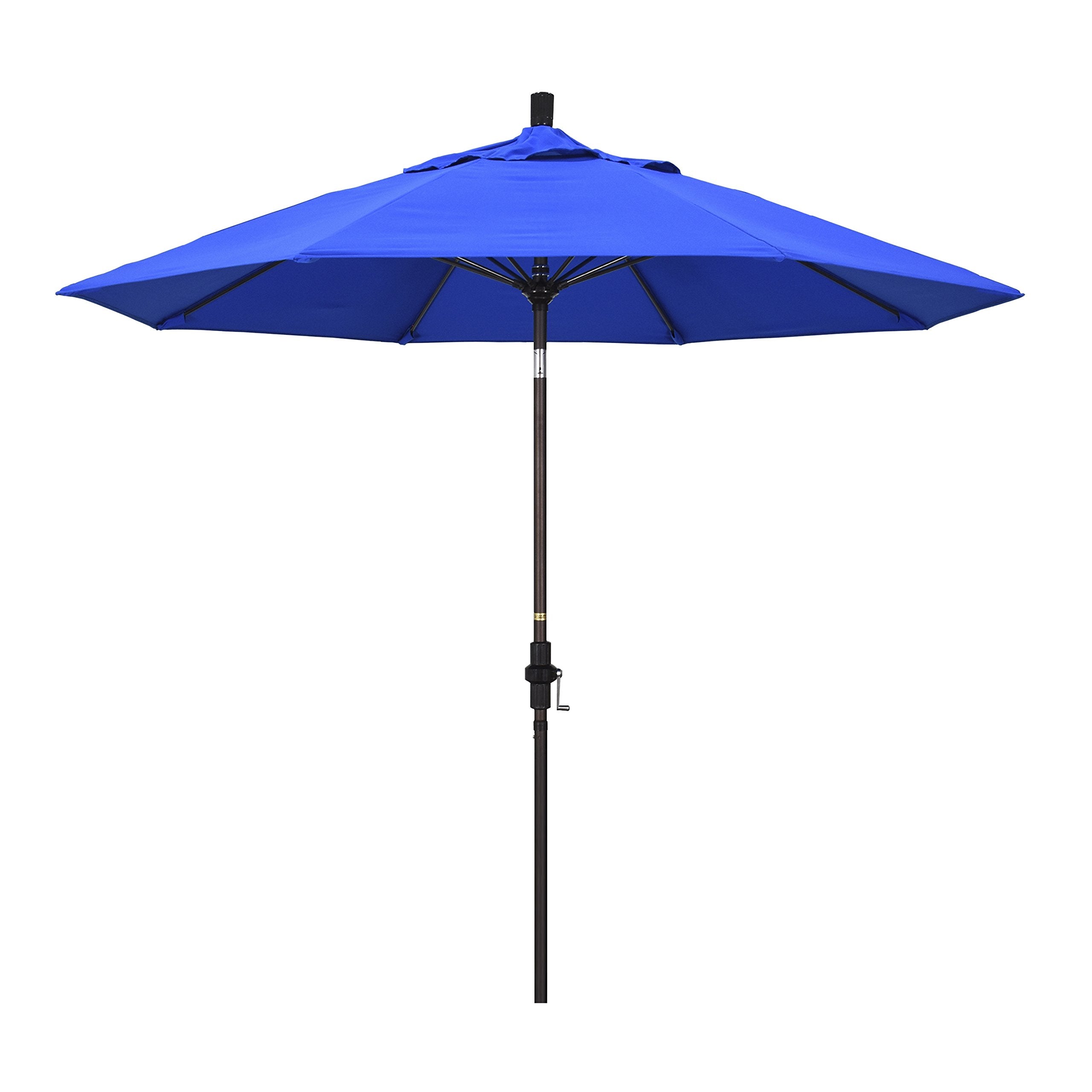 California Umbrella Gscuf908117-5401 9' Aluminum Pole Fiberglass Rib Market Patio Umbrella, 9' Round, Pacific Blue