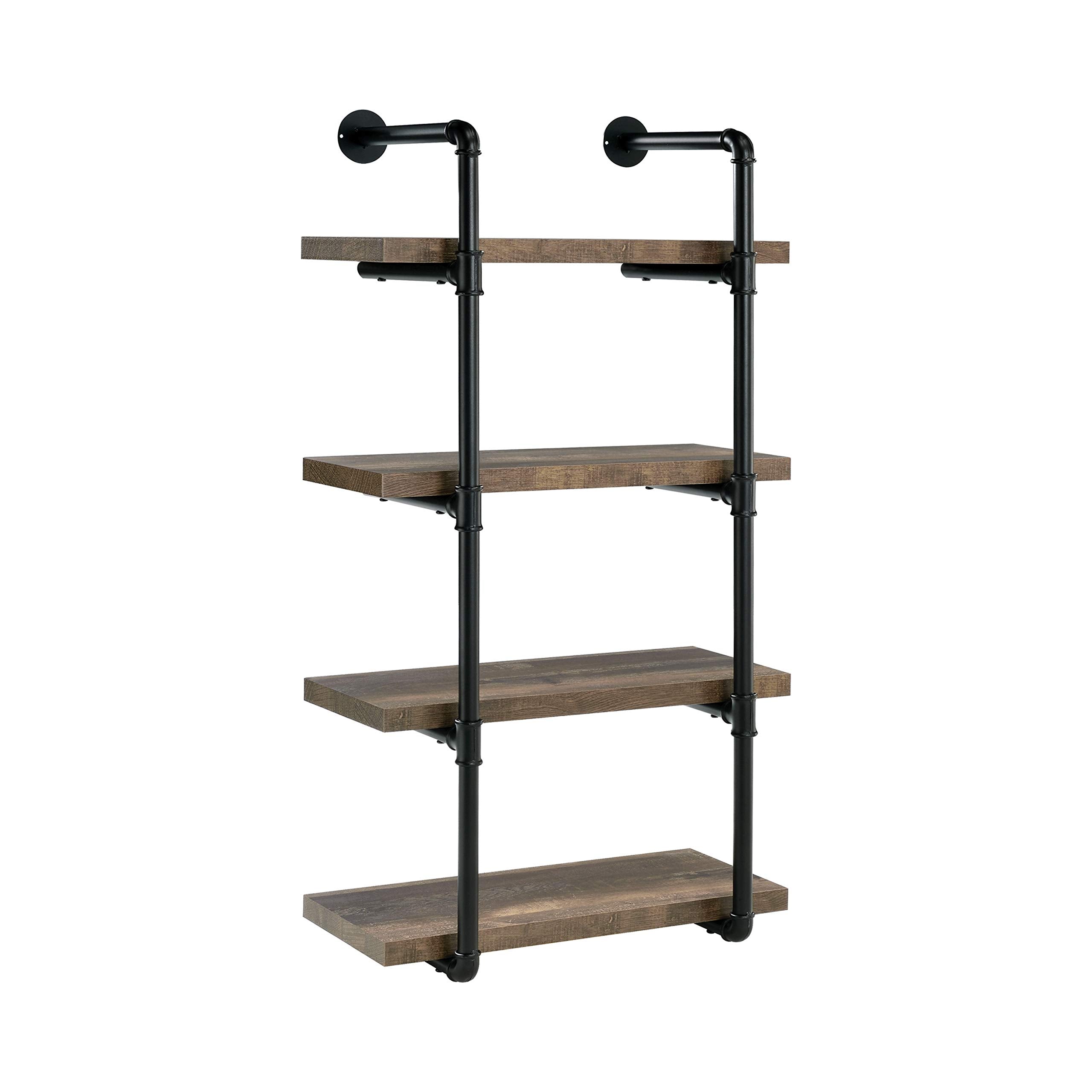 Coaster Home Furnishings 24-inch Wall Shelf Black and Rustic Oak
