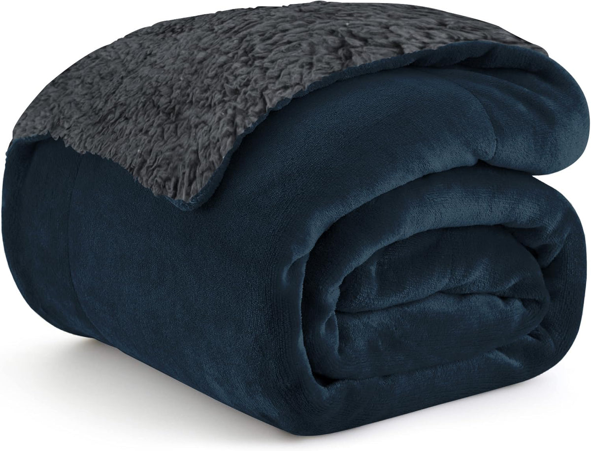 Homestan Sherpa Fleece AC Blanket for Winter, Double 88x90 inch
