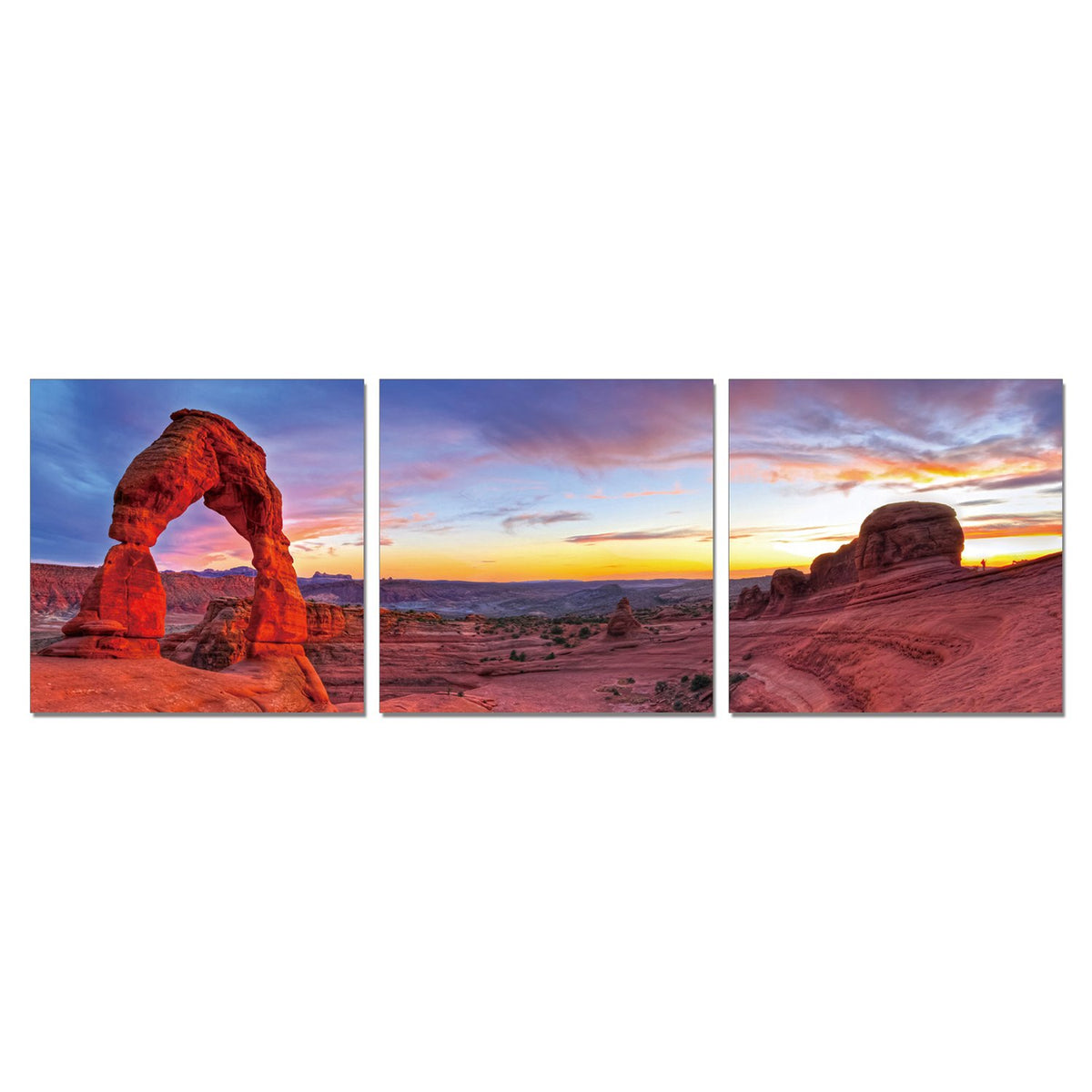 Furinno Senia Wall Mounted Triptych Photography Prints, Delicate Arch, Set Of 3