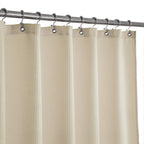 Barossa Design Short Waffle Weave Shower Curtain 66 Inch Length, 230 Gsm Heavy Duty Fabric, Hotel Luxury Spa, Water Repellent, M
