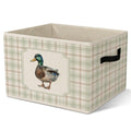 FSTCSV Mallard Duck Nursery Decor Storage Bin, Mallard Duck Collapsible Storage Bin, Cute Farm Animal Green Decorative Organizat