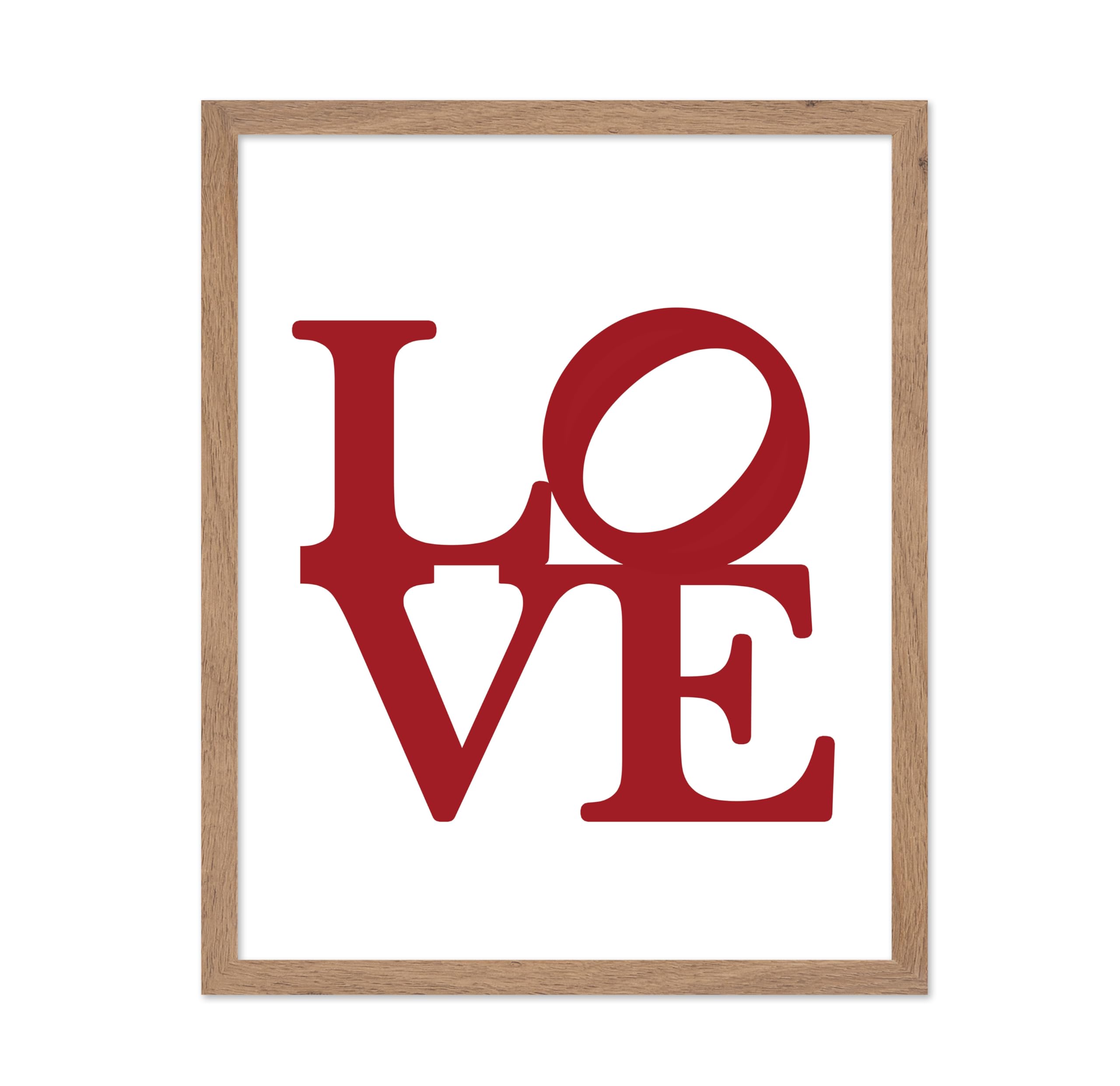 Poster Master Vintage Typography Poster - Retro Minimalist Print - Red Love Sign, Word - Gift for Couples, Lovers, Friend - Wall