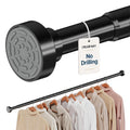 Supforce Closet Rod, No Drill Closet Rod for Hanging Clothes, 1769in,Black