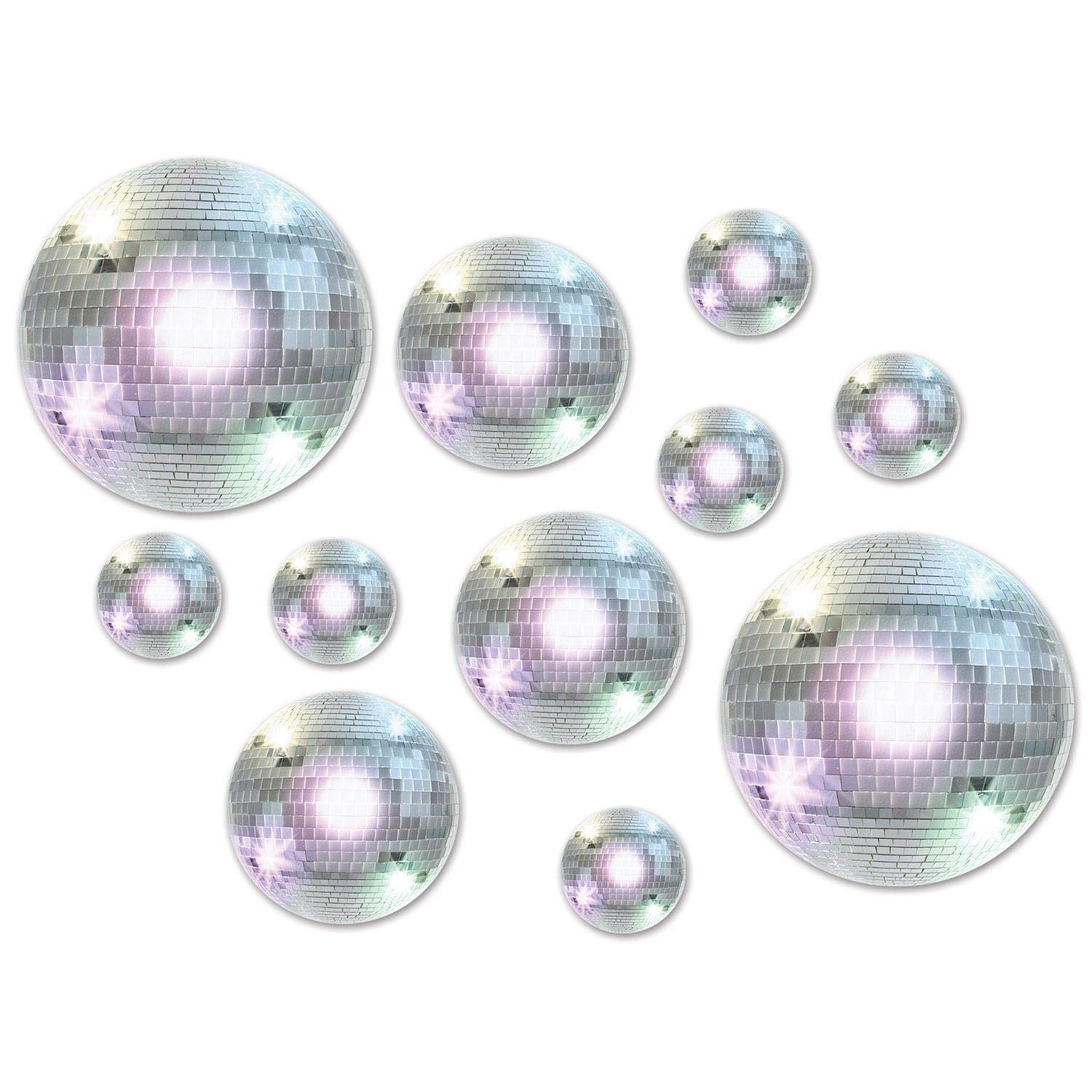 Beistle 40Piece Disco Ball Cutouts, Assorted Sizes, , Multicolored