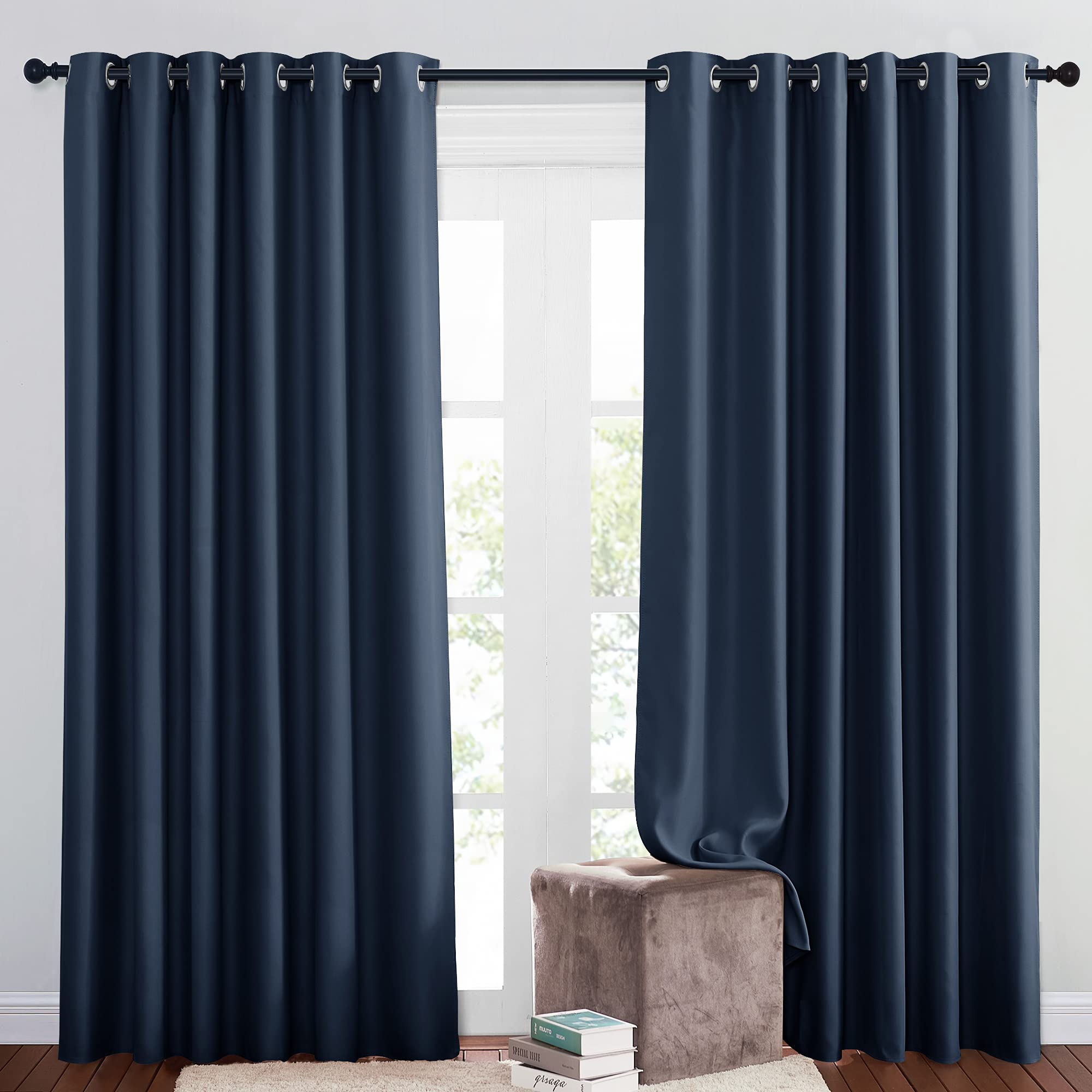 Nicetown Blackout Curtains And Drapes For Living Room - Thermal Insulated Solid Grommet Top Blackout Panels/Draperies For Kid'S