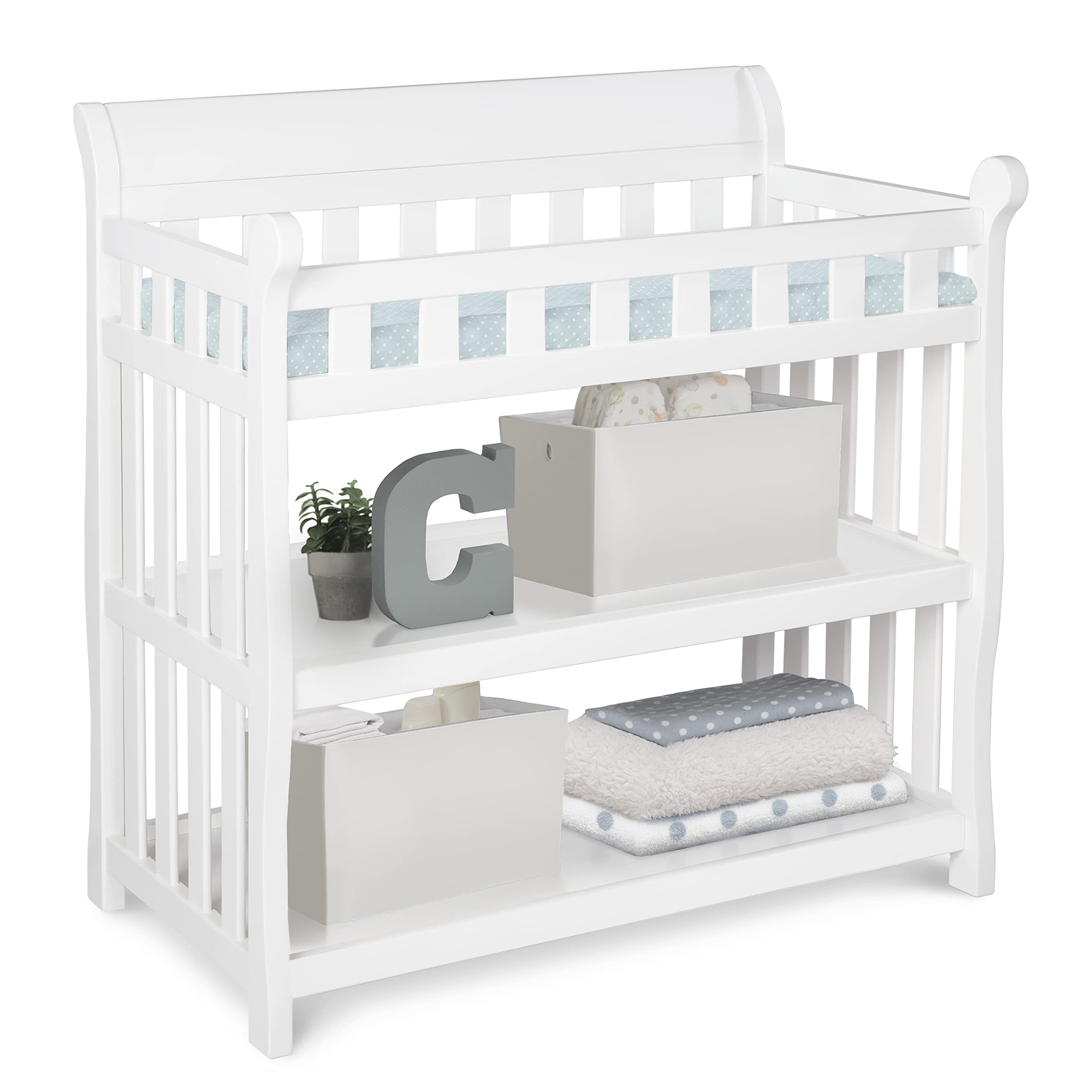 Delta Children Eclipse Changing Table With Changing Pad, White