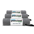 Greens Towel Silver 3 Pack Golf Towel Set for Golf Bags with Clip, Plush Microfiber Nap Fabric, 16x16, The Original (Sterling Si