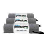 Greens Towel Silver 3 Pack Golf Towel Set for Golf Bags with Clip, Plush Microfiber Nap Fabric, 16x16, The Original (Sterling Si