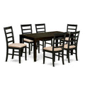 East West Furniture LYPF7-CAP-C Lynfield 7 Piece Kitchen Set Consist of a Rectangle Table with Butterfly Leaf and 6 Linen Fabric Dining Room Chairs, 36x66 Inch