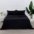 4 Piece Bed Sheet Set (Queen,Black) 1 Flat Sheet,1 Fitted Sheet And 2 Pillow Cases,Brushed Microfiber Luxury Bedding With Deep P