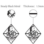 Creatcabin Lotus Wall Art Metal Moon Flower Ornaments Wall Decor Signs Hanging Sculpture For Home Bedroom Kitchen Garden Housewa