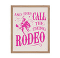 Poster Master They Call The Thing Rodeo Poster - Retro Pink Cowgirl Print - Western Art - Wild West Art - Trendy Art - Gift for 