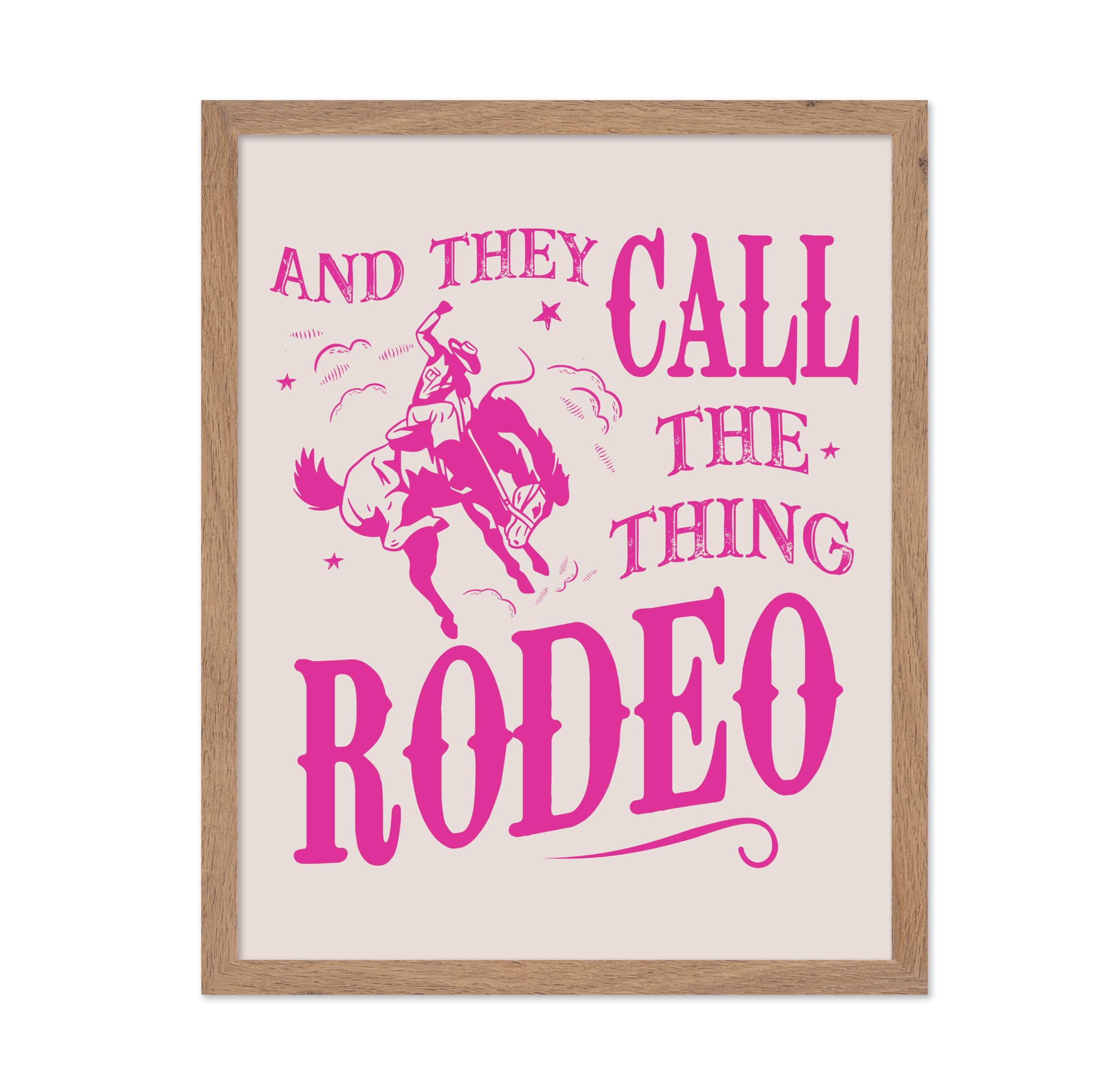 Poster Master They Call The Thing Rodeo Poster - Retro Pink Cowgirl Print - Western Art - Wild West Art - Trendy Art - Gift for 
