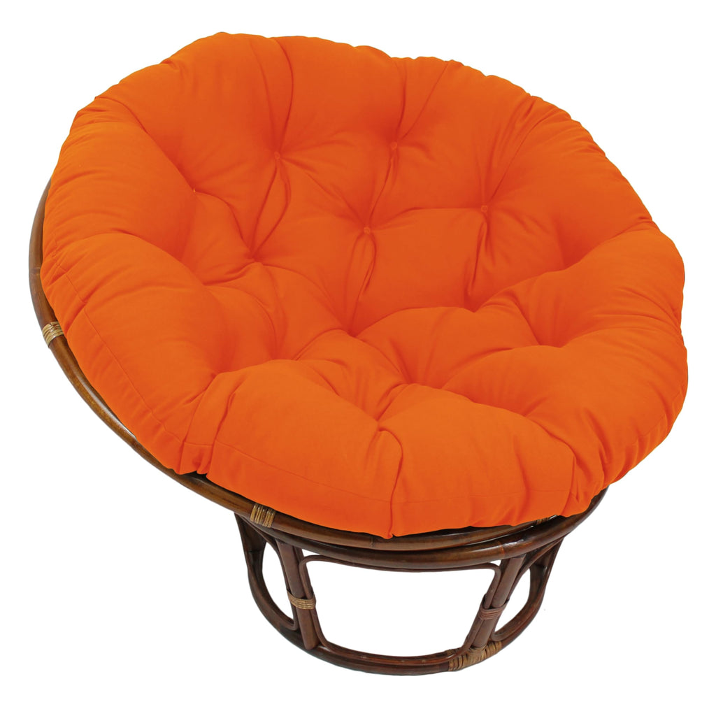 Blazing Needles Twill Papasan Cushion, 48" X 6" X 48", Tangerine Dream