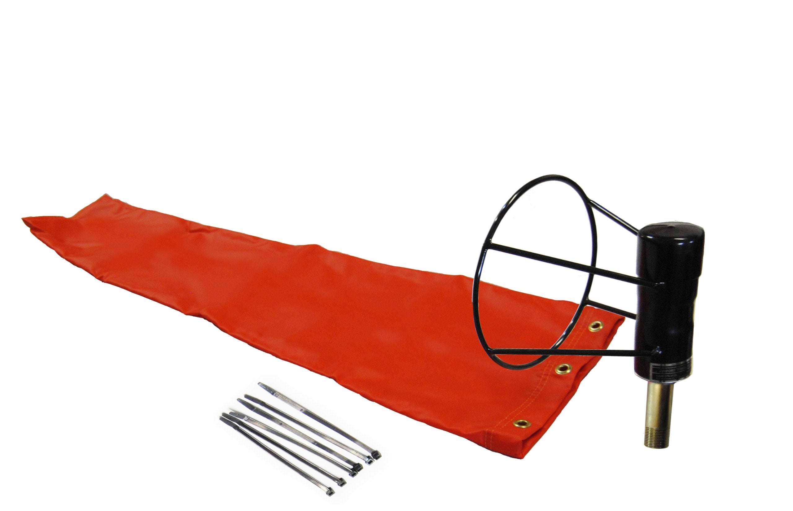 Airport Windsock Corporation 8' X 36' Orange Windsock And 8' Ball Bearing Frame Usa Made