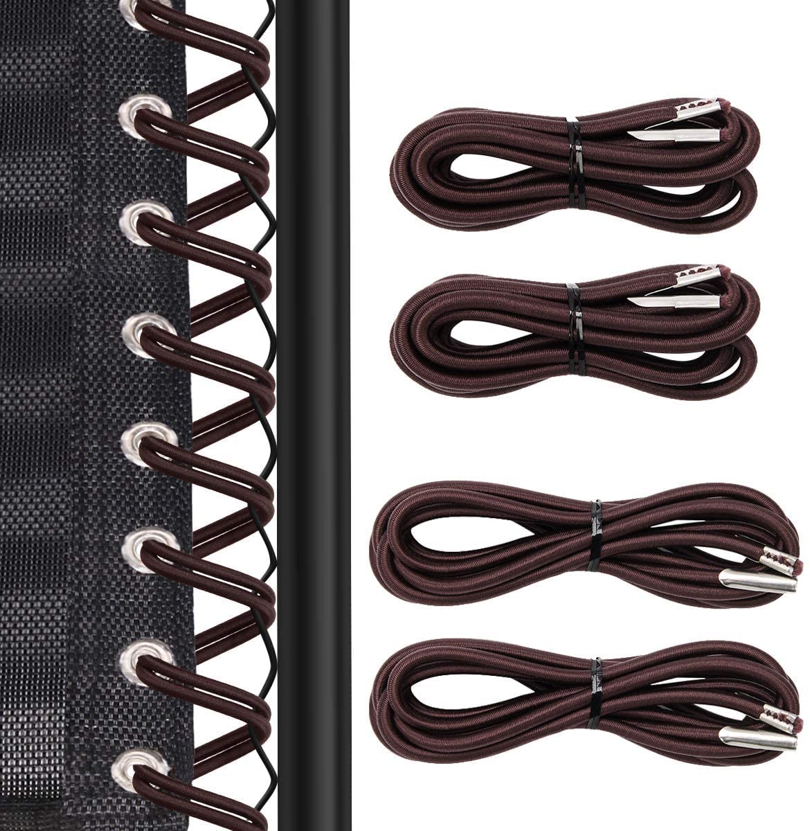 Universal Zero Gravity Chair Repair Cord Kit, 4 Pack Replacement Elastic Cords Repair Tool Kit For Repairing Zero Gravity Chair, Recliners (Brown)