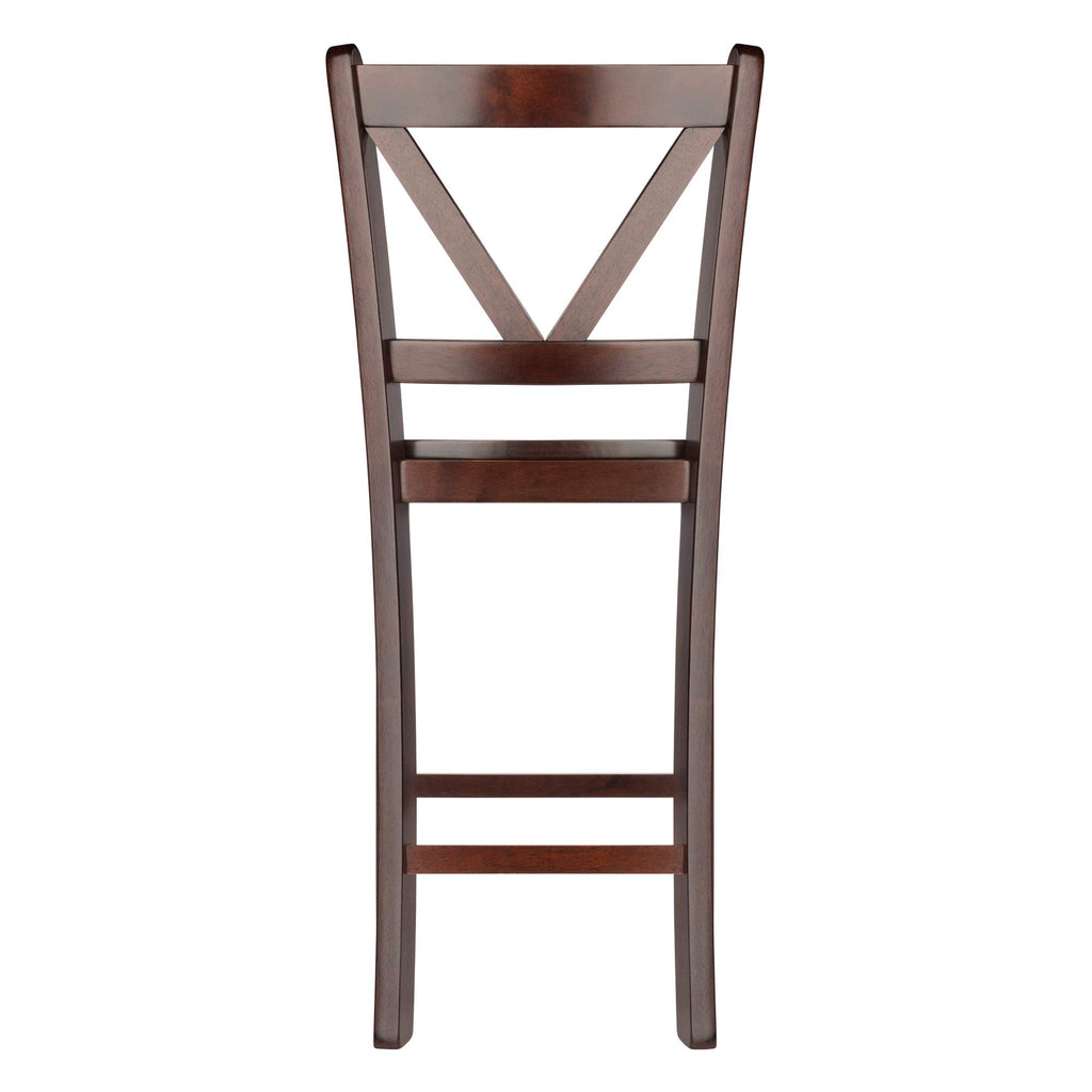 Winsome Wood Victor 2-Piece V-Back Counter Stools, 24-Inch, Brown